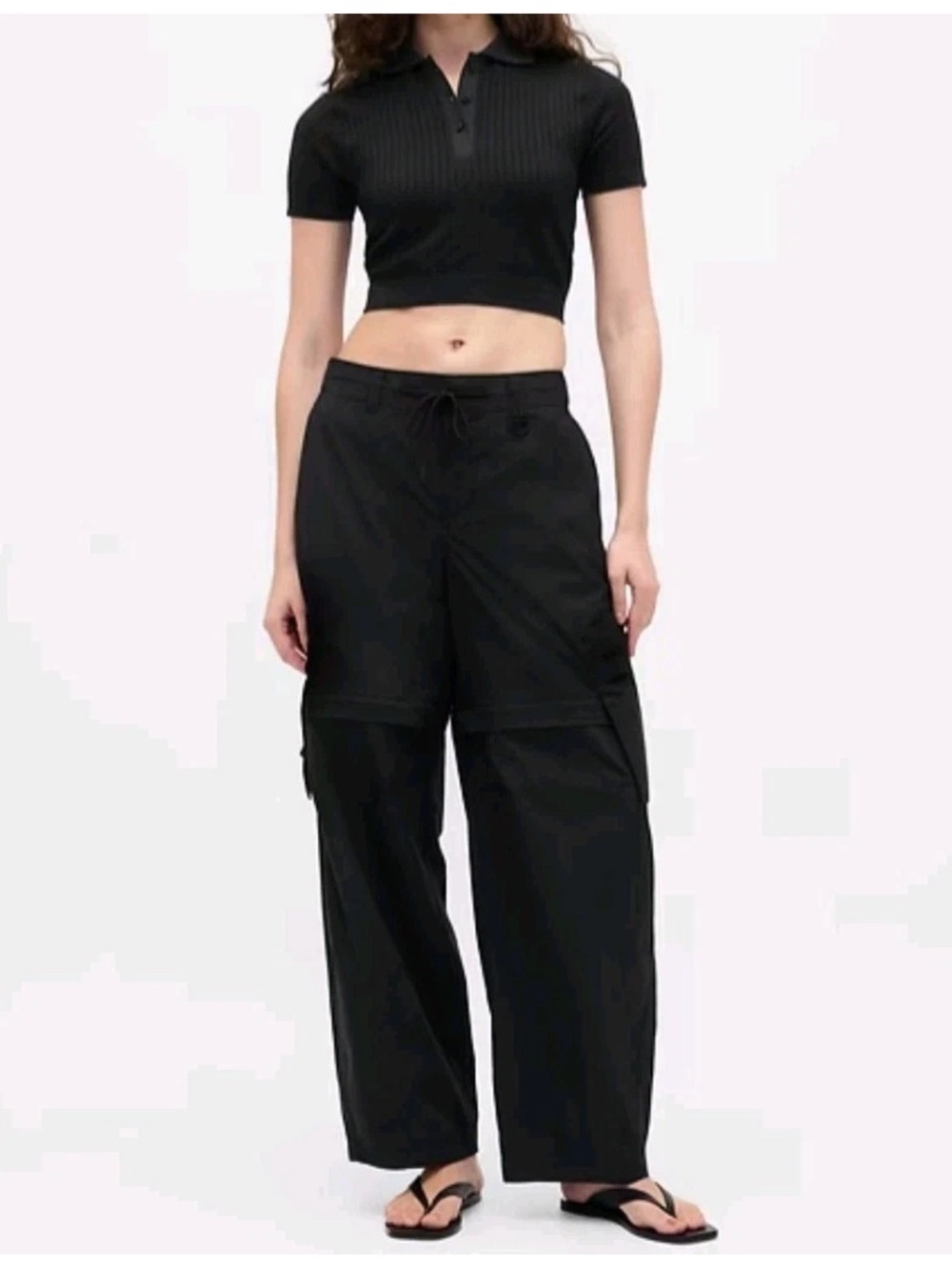 NWT Gap x Beis Women’s Black Wide-Leg Cargo Pants